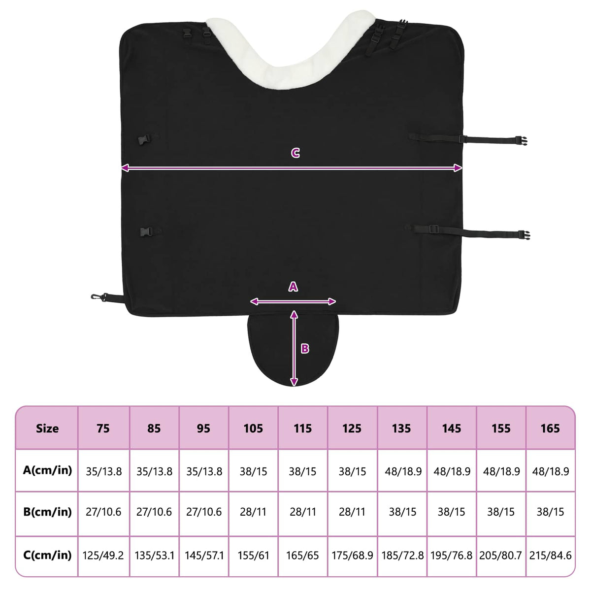 Pokrivač za konje Crna 125 cm Polartec