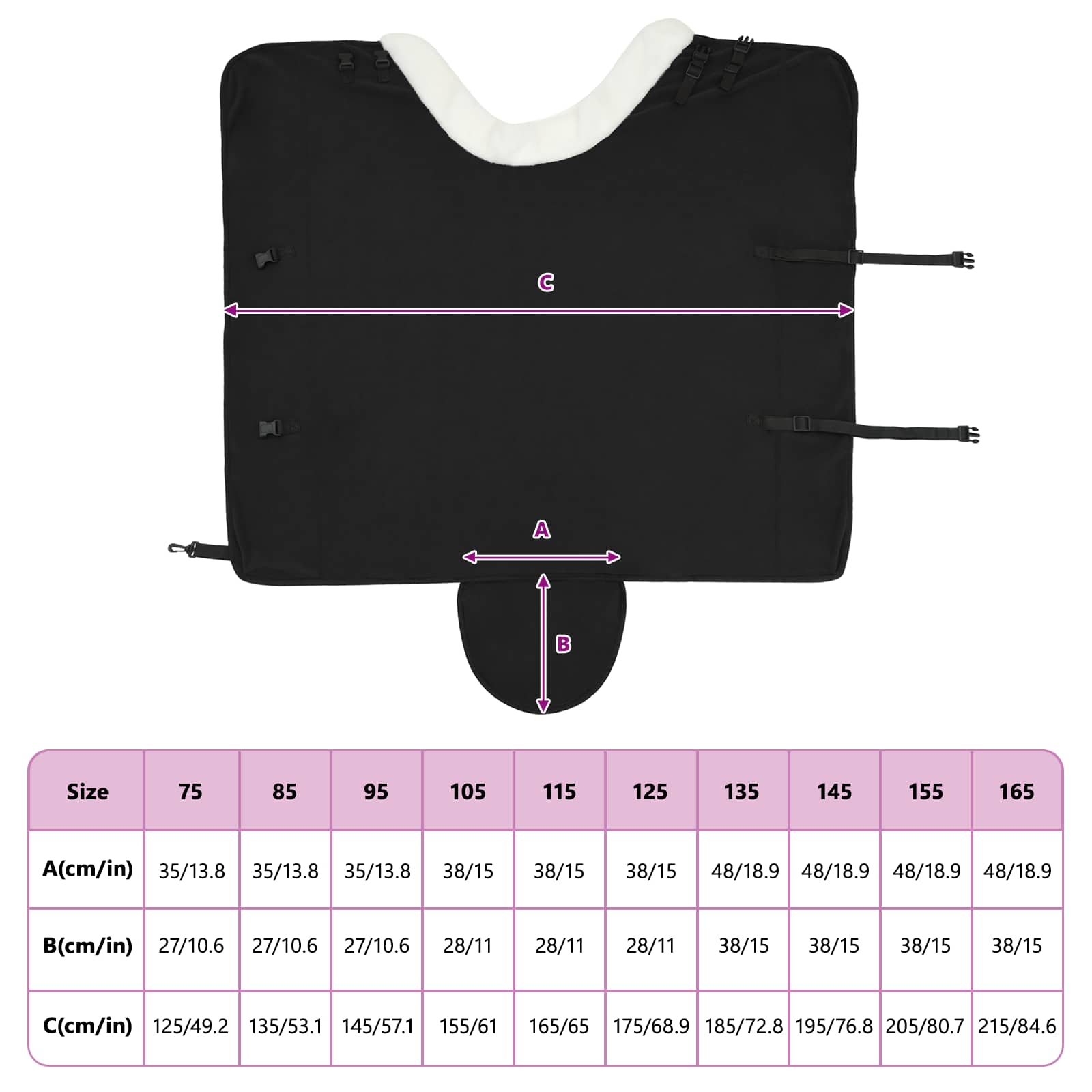 Pokrivač za konje Crna 125 cm Polartec