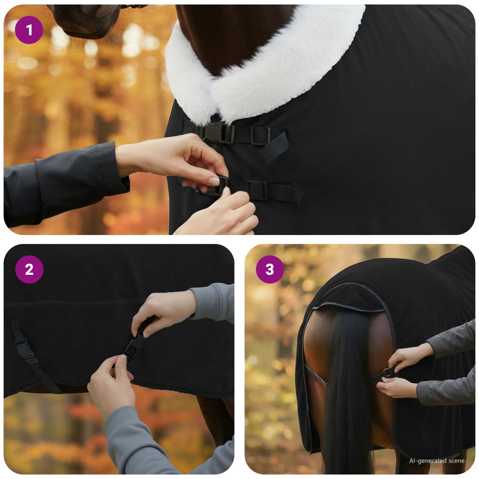 Pokrivač za konje Crna 135 cm Polartec