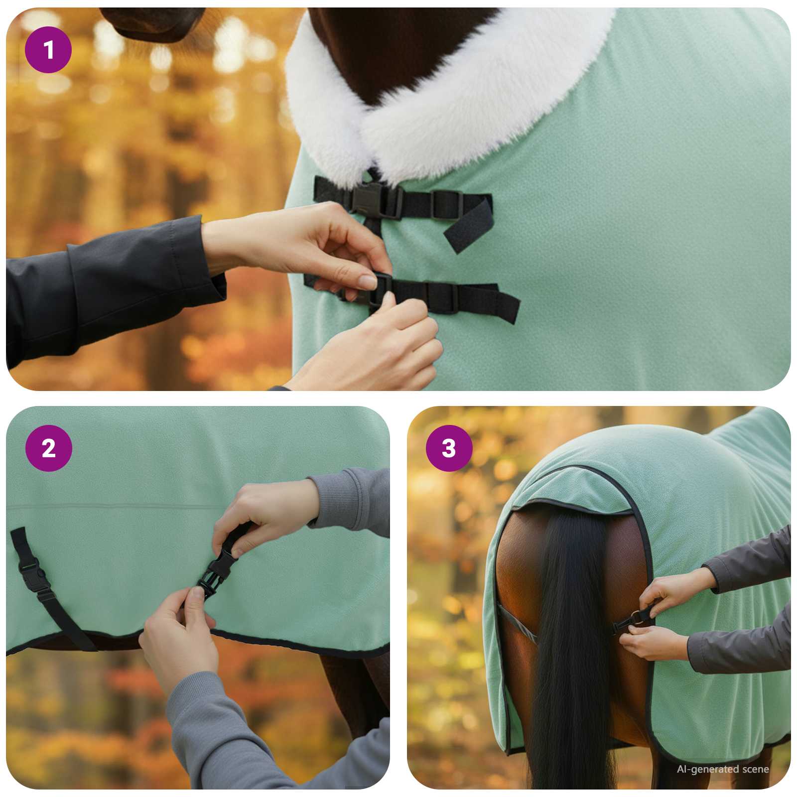 Pokrivač za konje Cjela tamno zelena 145 cm Polartec