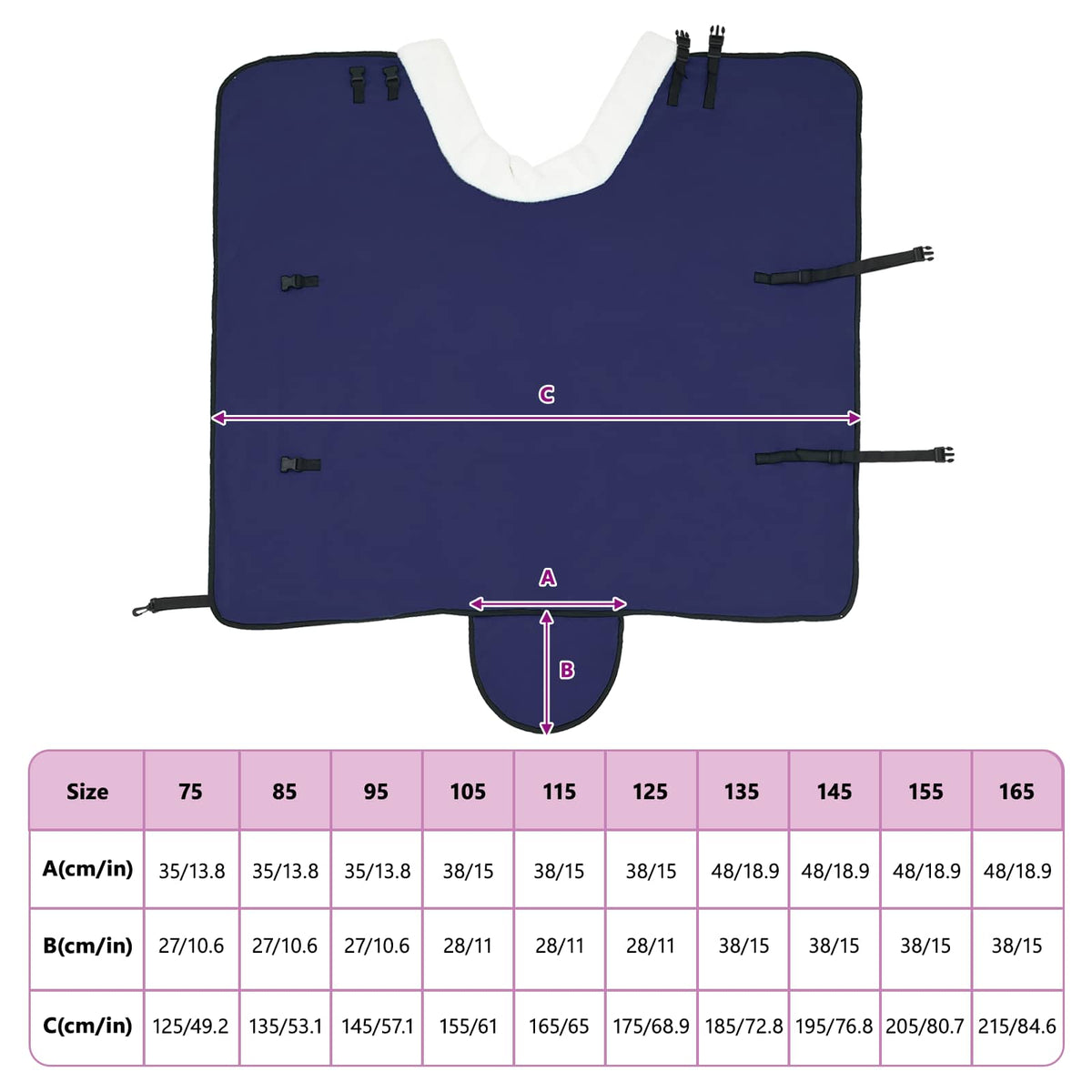 Pokrivač za konje Mornarsko plava 85 cm Polartec