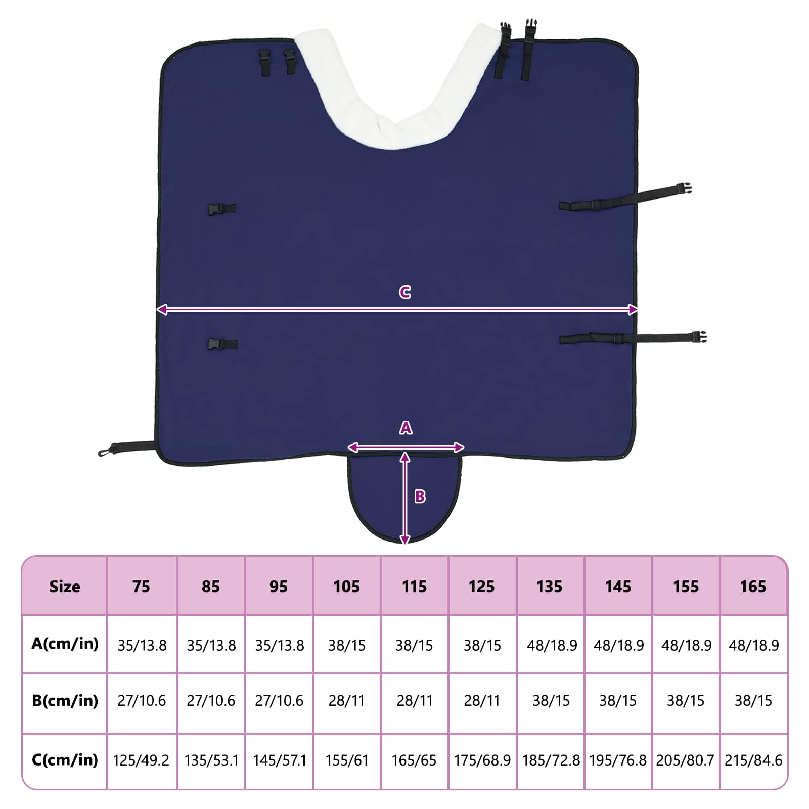 Pokrivač za konje Mornarsko plava 115 cm Polartec
