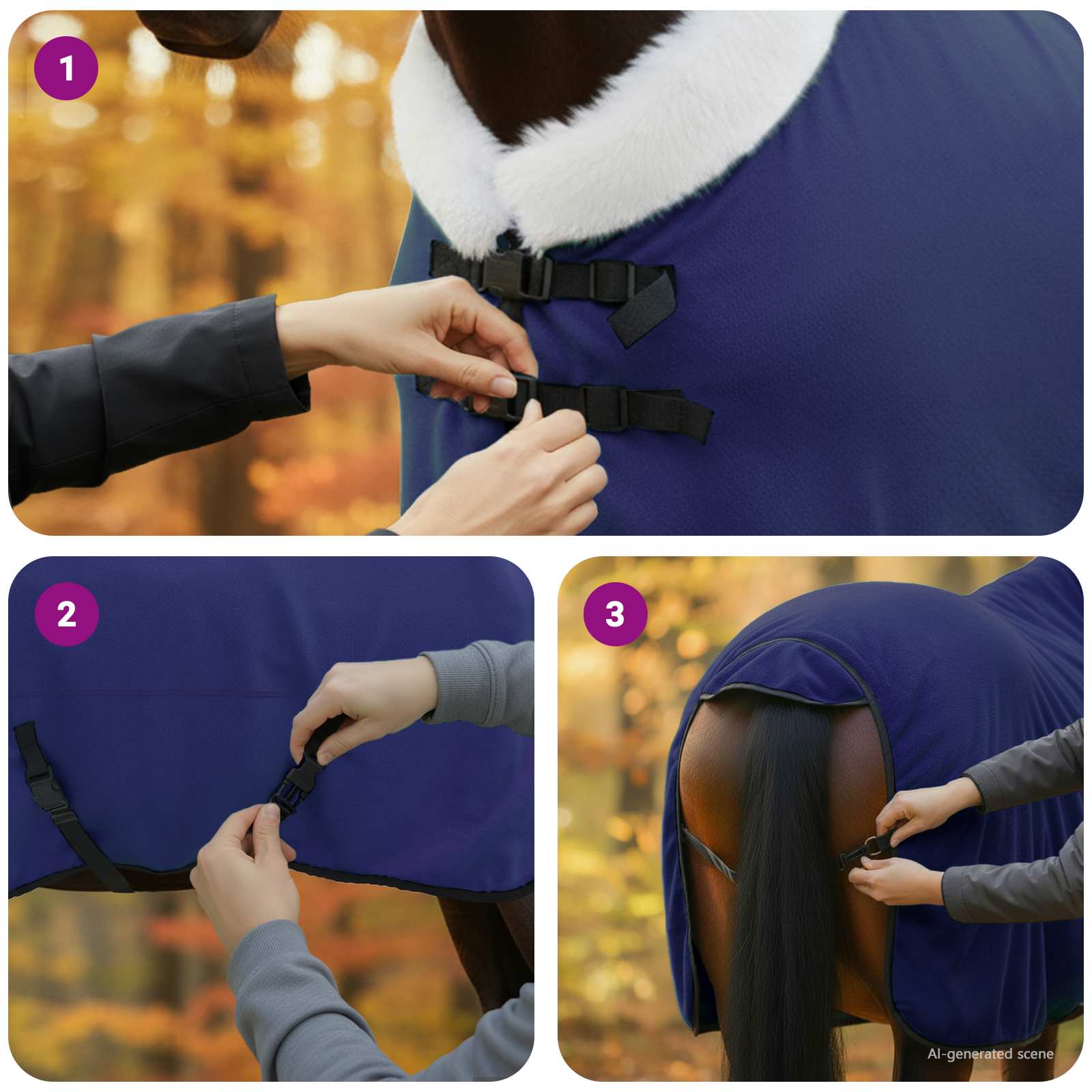 Pokrivač za konje Mornarsko plava 125 cm Polartec
