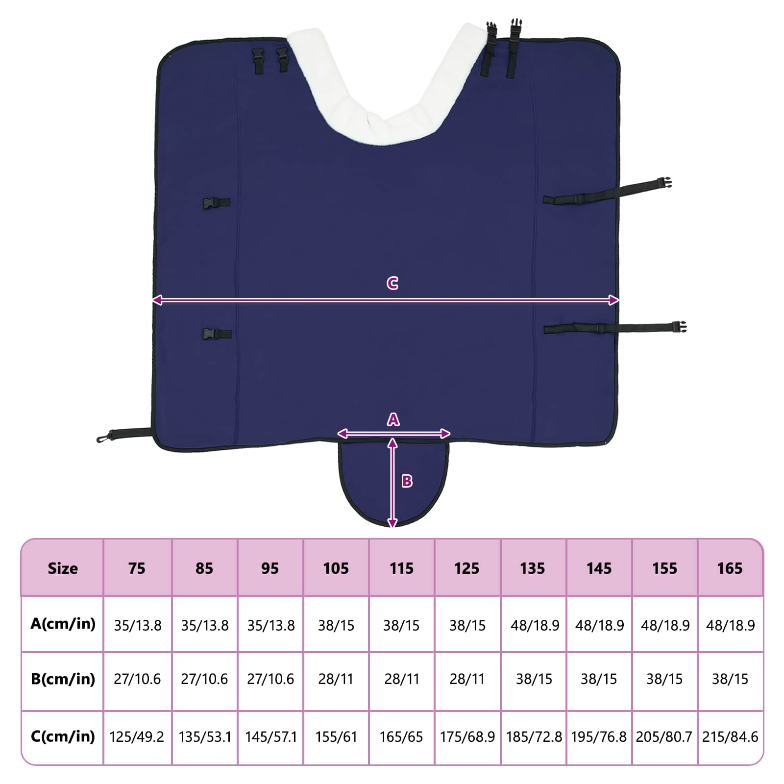 Pokrivač za konje Mornarsko plava 165 cm Polartec