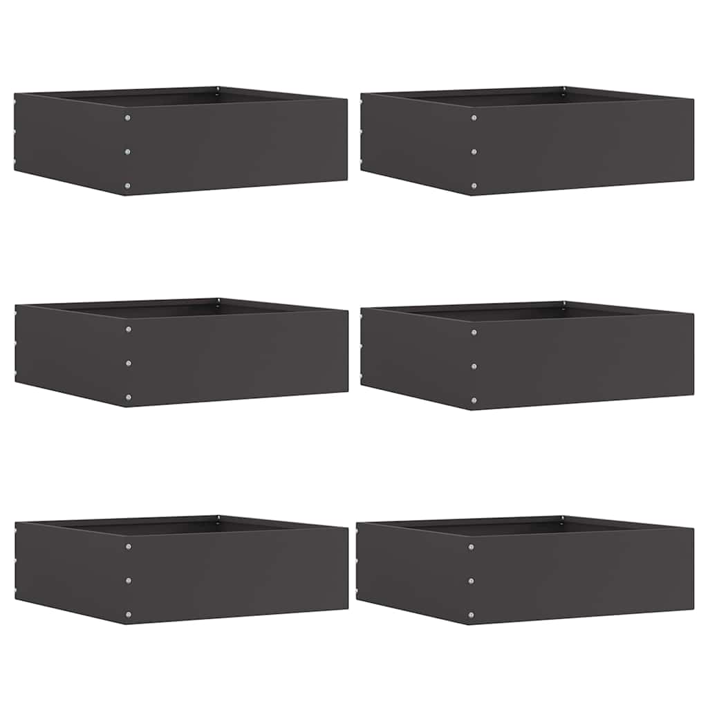 Ograda oko Travnjaka 6 pcs Crna 40 x 40 x 13 cm Čelik