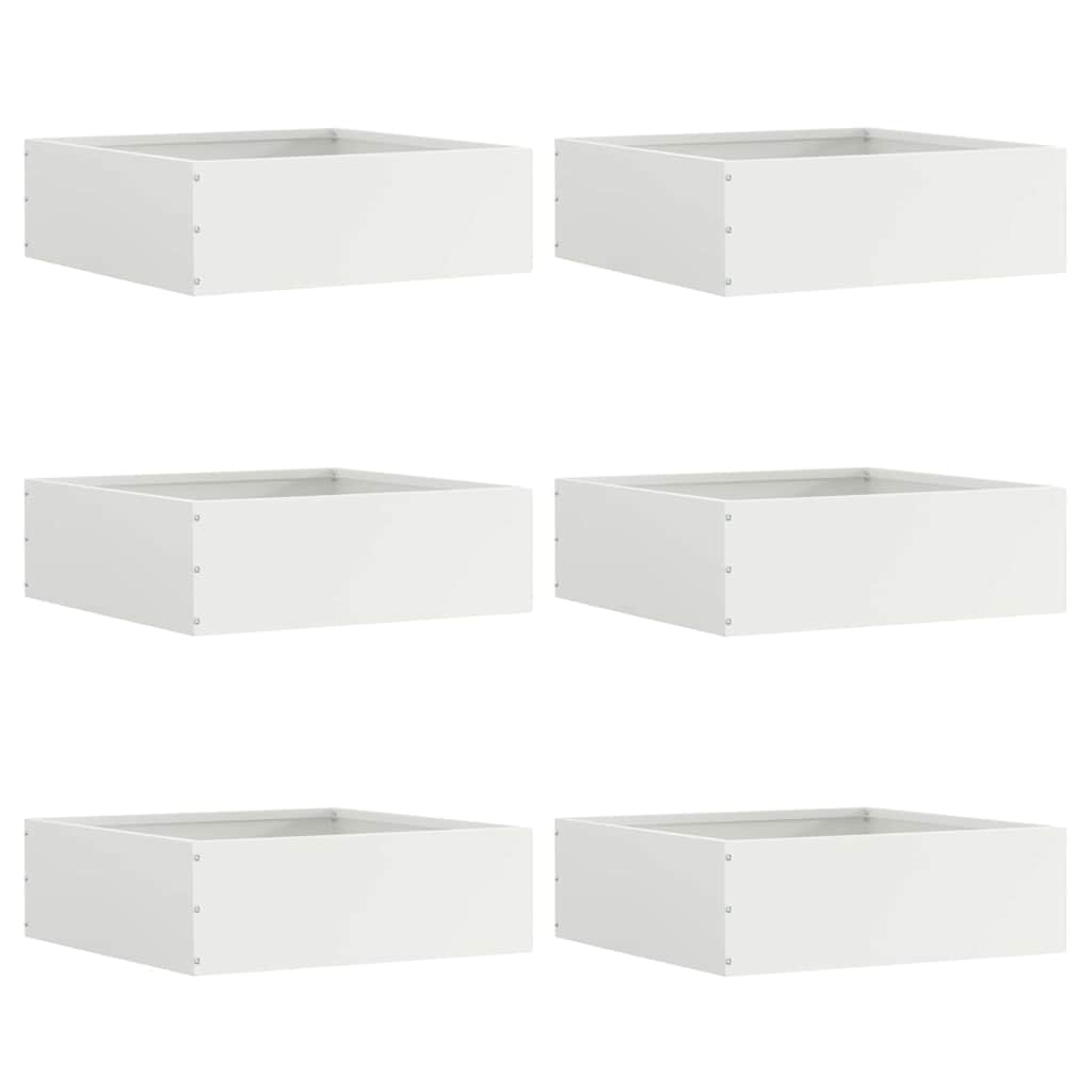 Ograda oko Travnjaka 6 pcs Bijelo 40 x 40 x 13 cm Čelik
