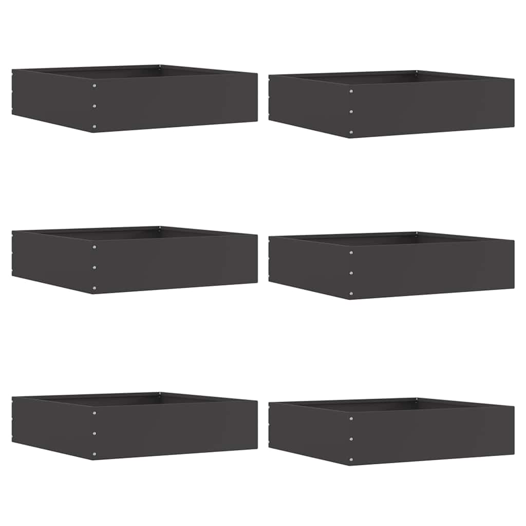 Ograda oko Travnjaka 6 pcs Crna 50 x 50 x 13 cm Čelik