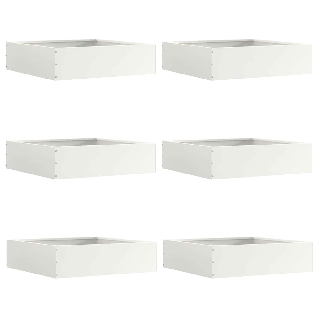 Ograda oko Travnjaka 6 pcs Bijelo 50 x 50 x 13 cm Čelik