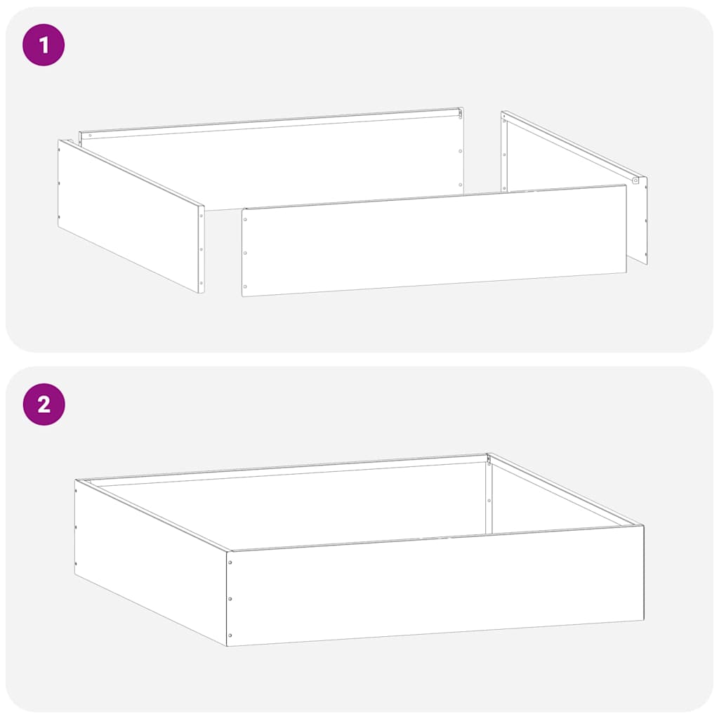 Ograda oko Travnjaka 6 pcs Crna 60 x 60 x 13 cm Čelik