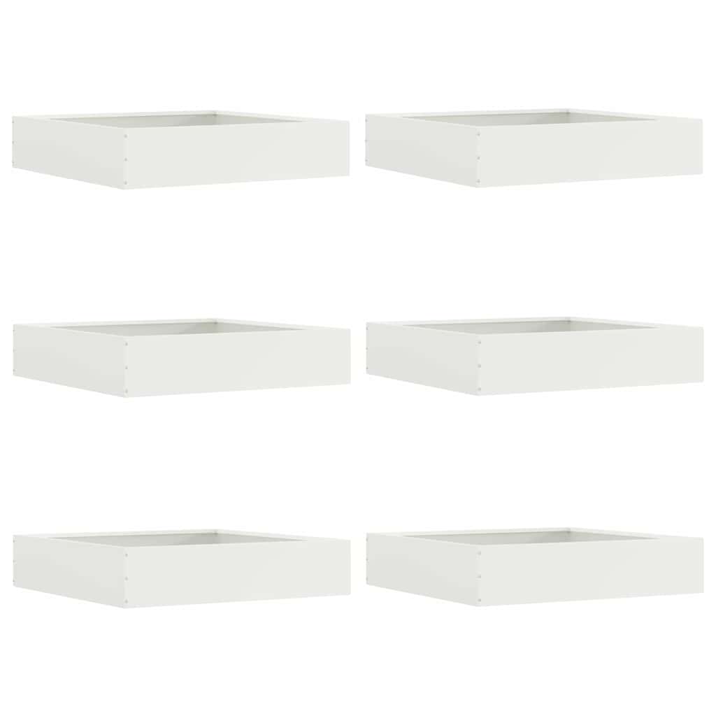Ograda oko Travnjaka 6 pcs Bijelo 60 x 60 x 13 cm Čelik