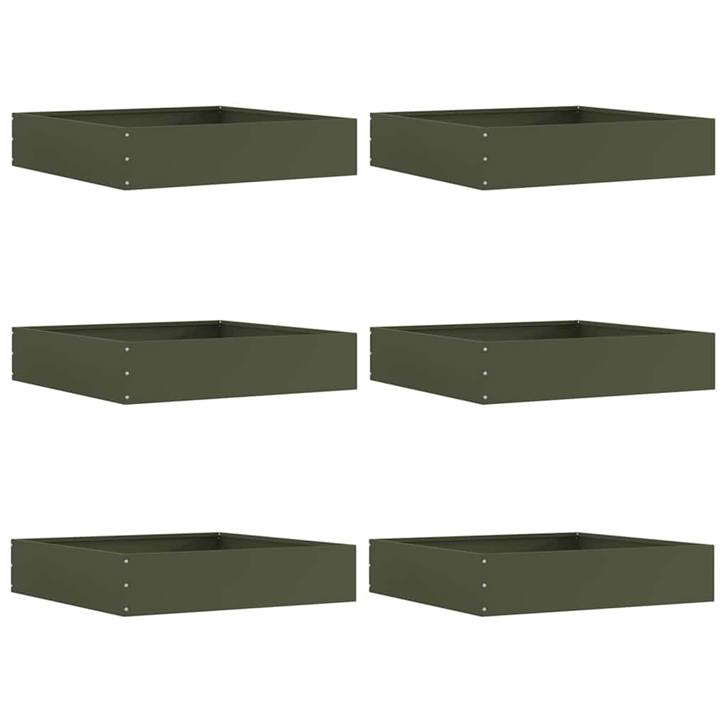 Ograda oko Travnjaka 6 pcs Maslinasto zelena 60 x 60 x 13 cm