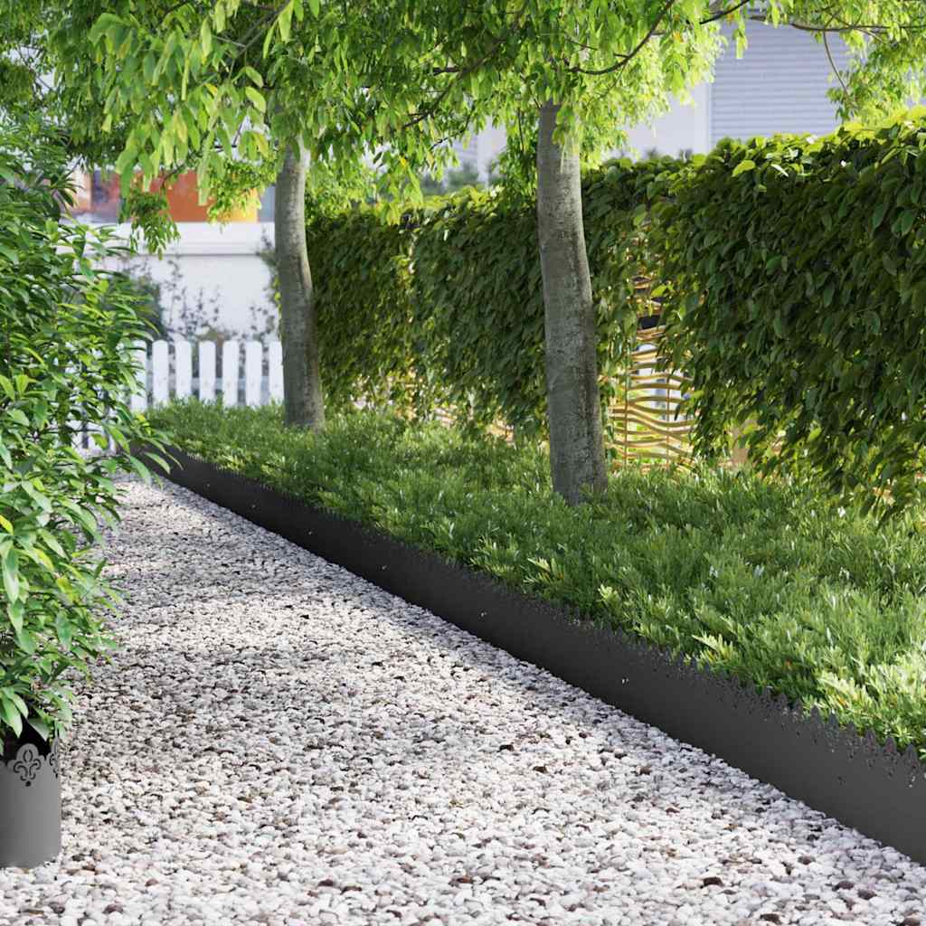 Rubnjaci za travnjak 30 pcs Crna 103 x 0,05 x 22 cm Čelik