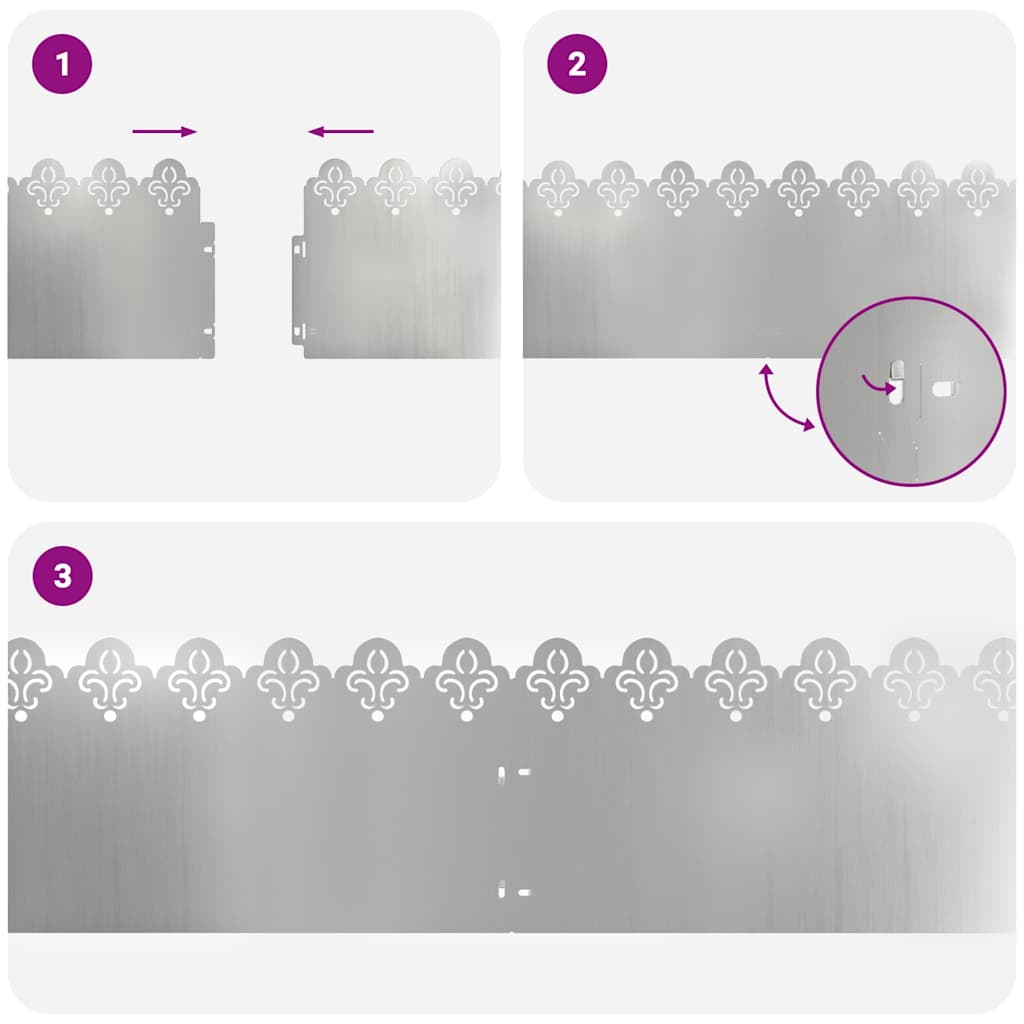 Rubnjaci za travnjak 10 pcs Srebrno 103 x 0,05 x 22 cm