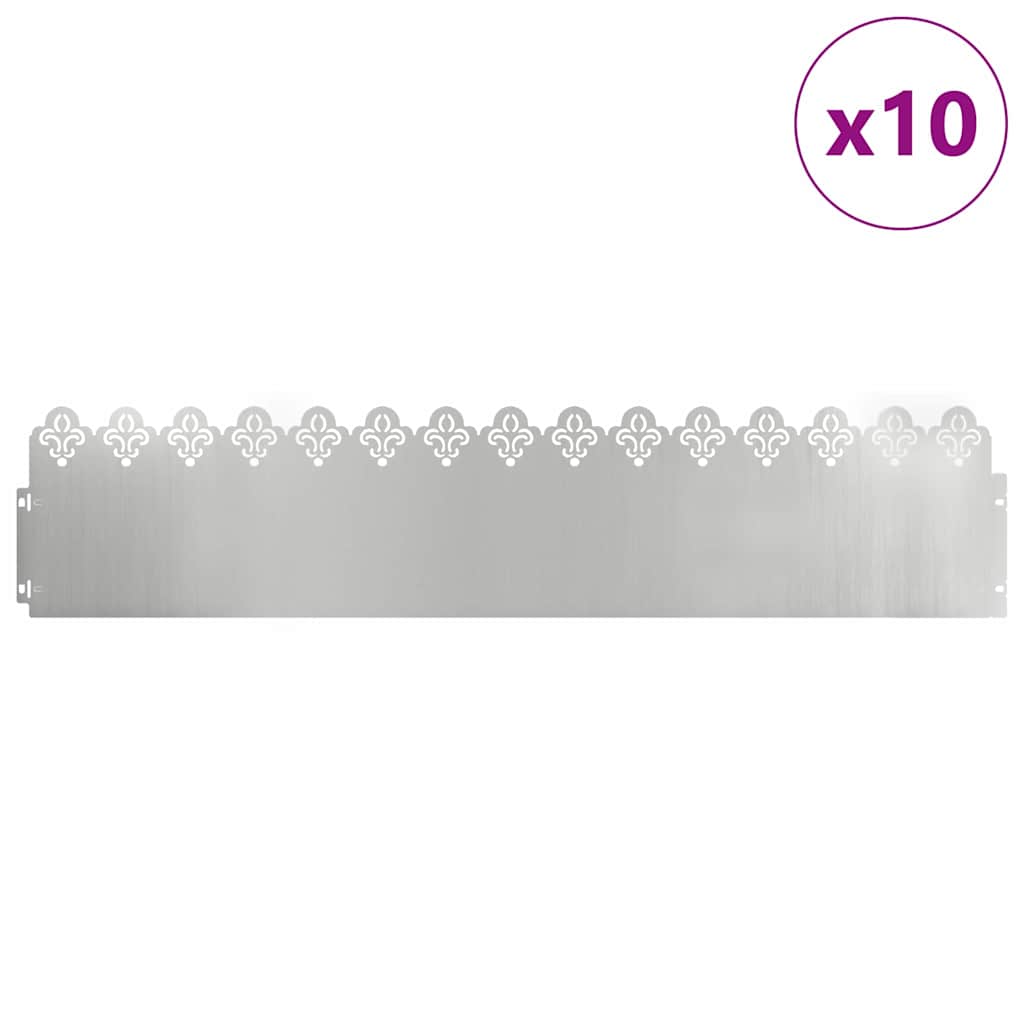 Rubnjaci za travnjak 10 pcs Srebrno 103 x 0,05 x 22 cm