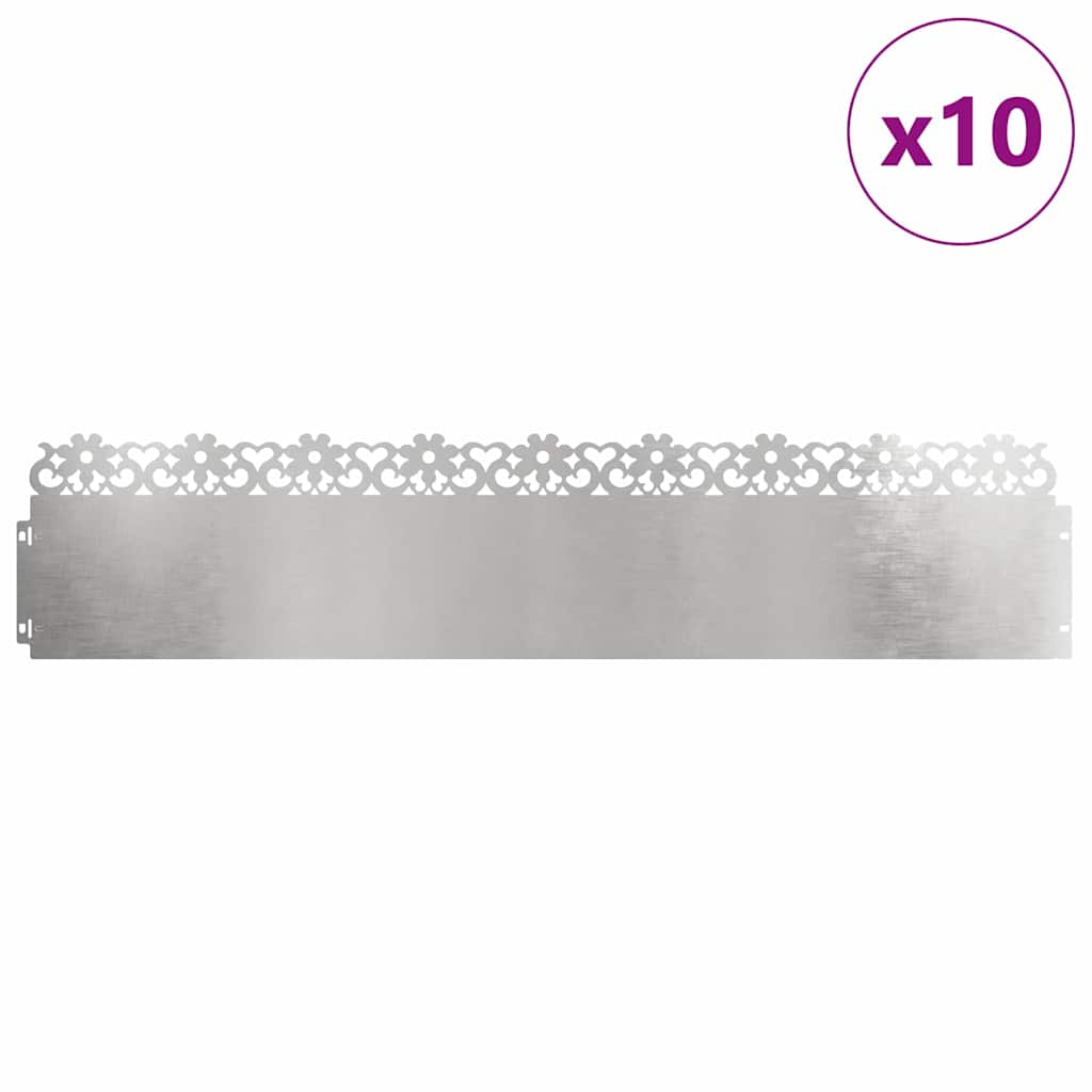 Rubnjaci za travnjak 10 pcs Srebrno 103 x 0,05 x 22 cm