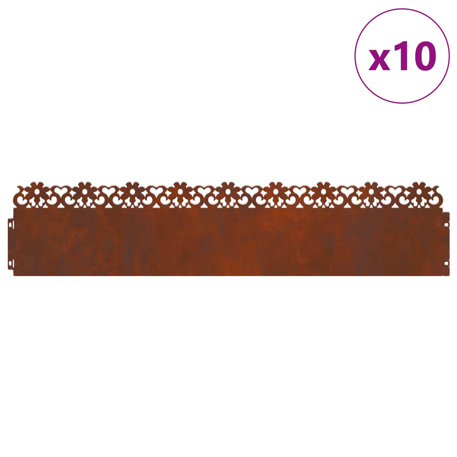 Rubnjaci za travnjak 10 pcs Rđa 103 x 0,05 x 22 cm