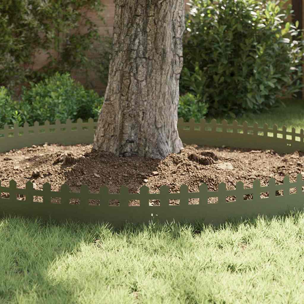 Rubnjaci za travnjak 10 pcs Maslinasto zelena Čelik