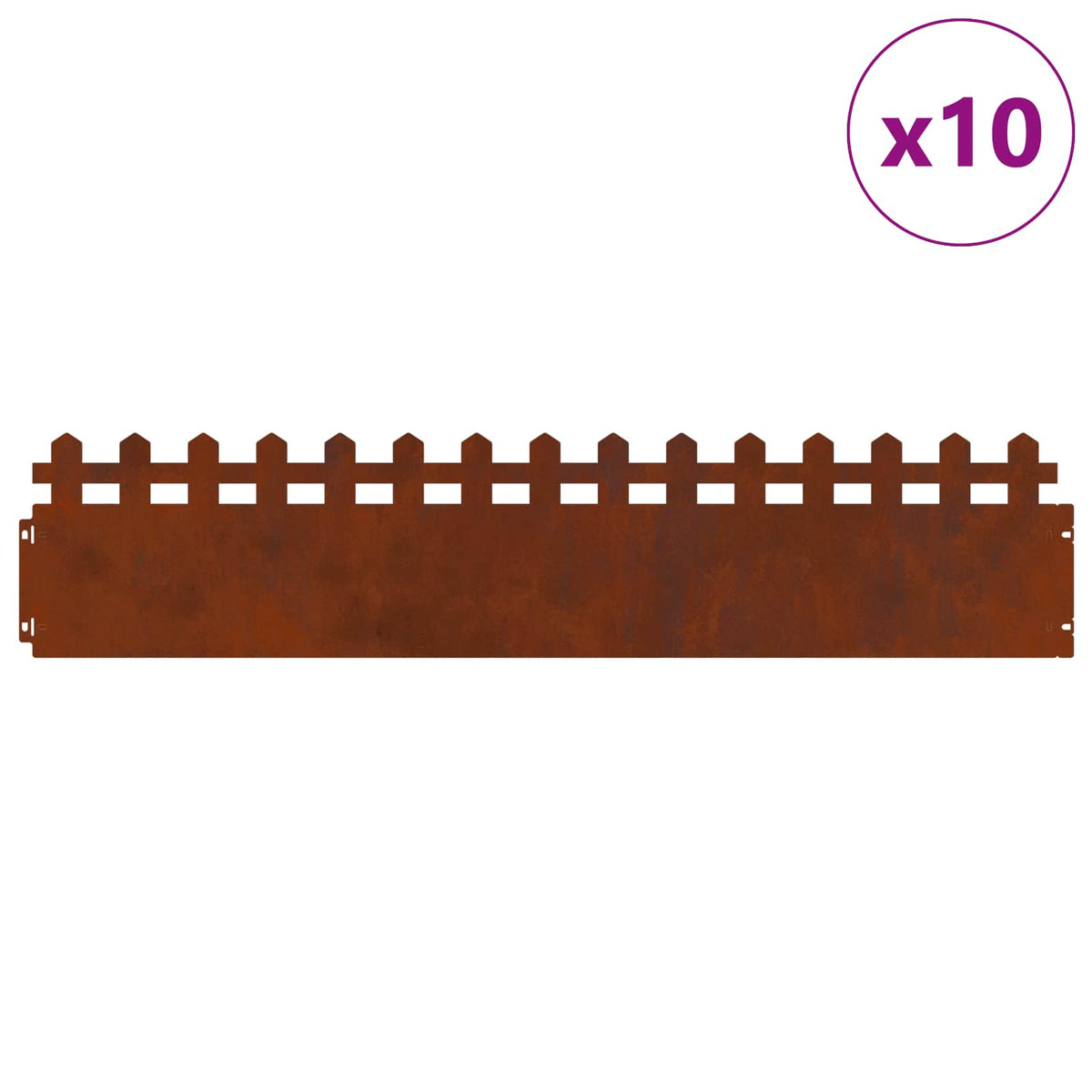 Rubnjaci za travnjak 10 pcs 103 x 0,05 x 22 cm Rđa
