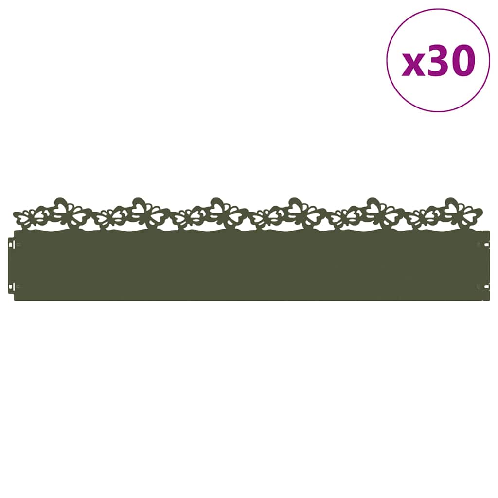 Rubnjaci za travnjak 30 pcs Maslinasto zelena