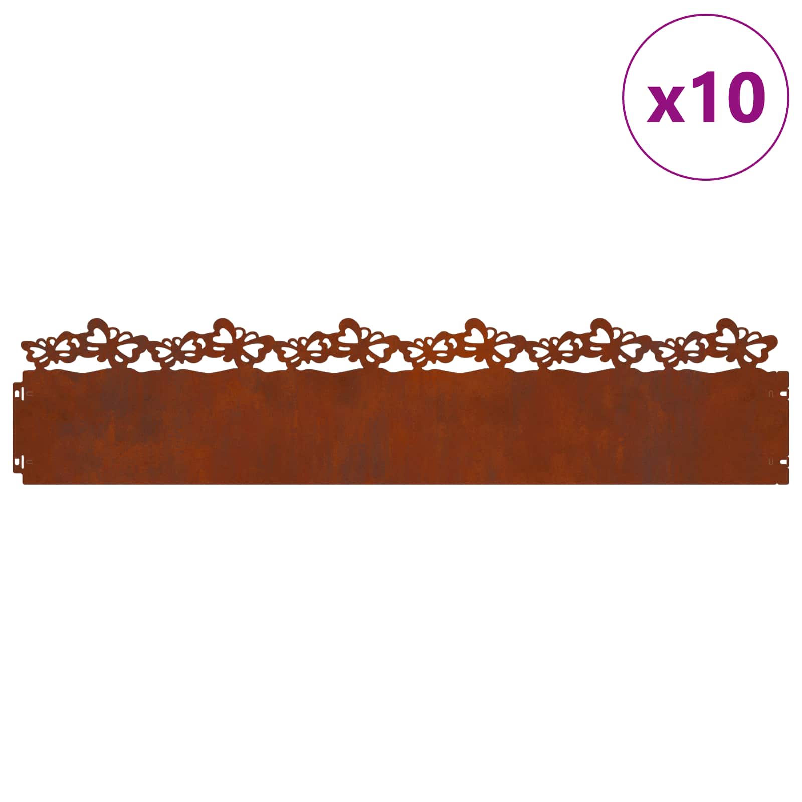 Rubnjaci za travnjak 10 pcs Rđa 103 x 0,05 x 22 cm