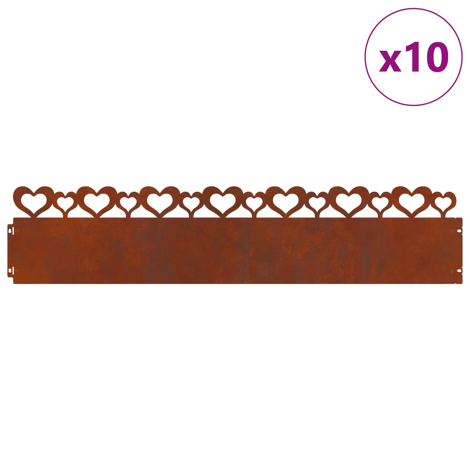 Rubnjaci za travnjak 10 pcs Rđa 103 x 0,05 x 22 cm