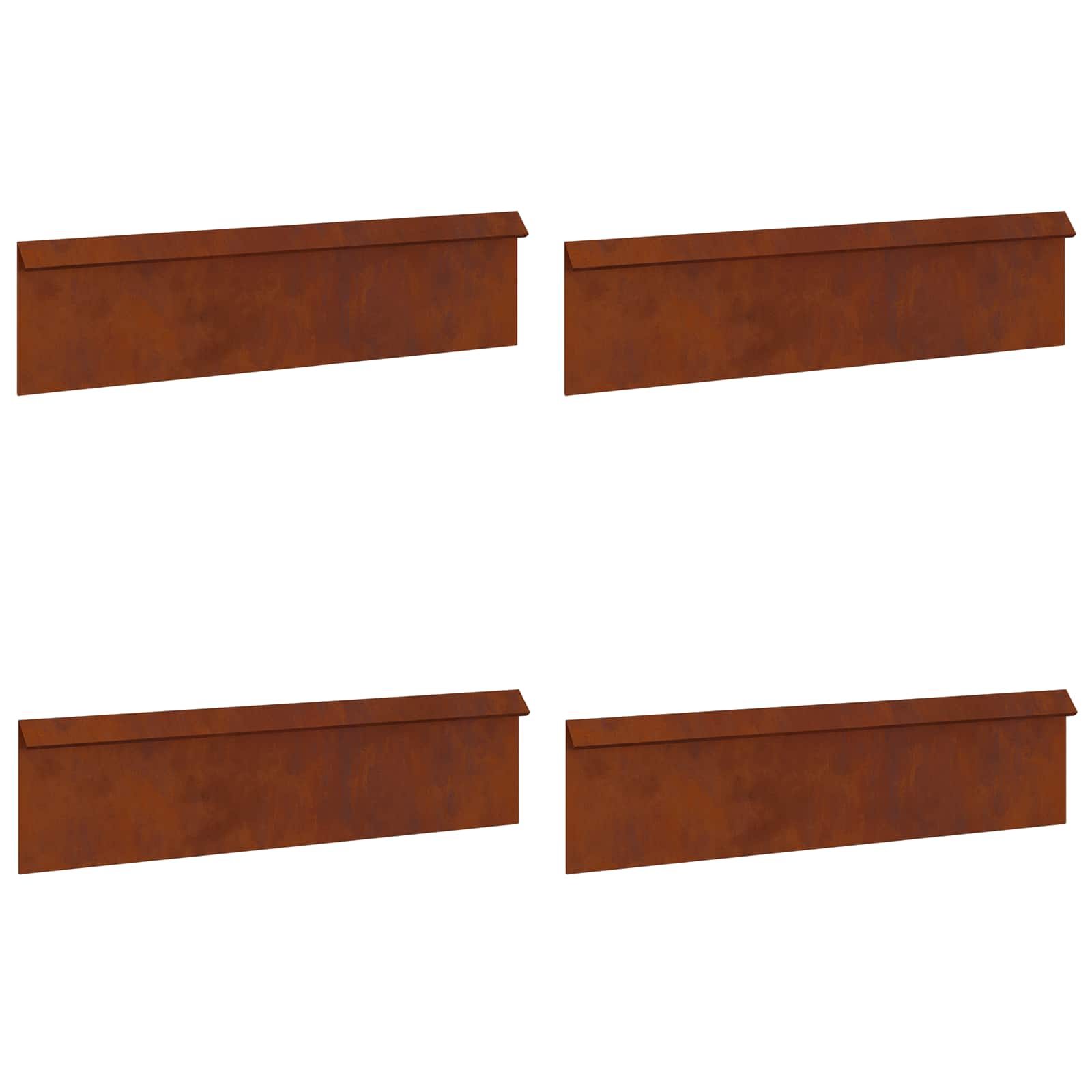 Ograda protiv puževa 4 pcs Rđa 100 x 3,5 x 25 cm