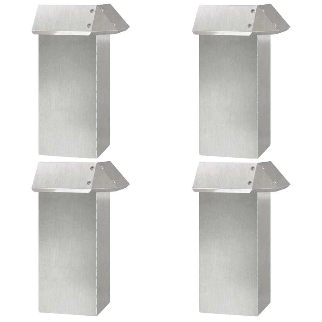 Ograda protiv puževa 4 pcs Srebrno 13,5 x 13,5 x 25 cm