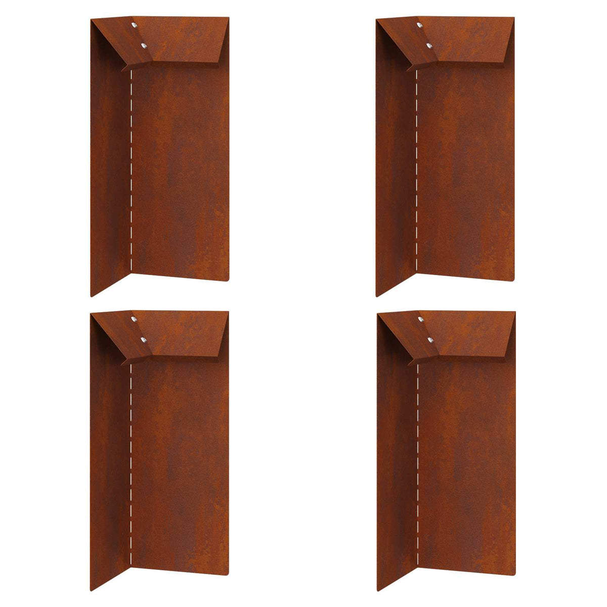Ograda protiv puževa 4 pcs Rđa 10 x 10 x 25 cm