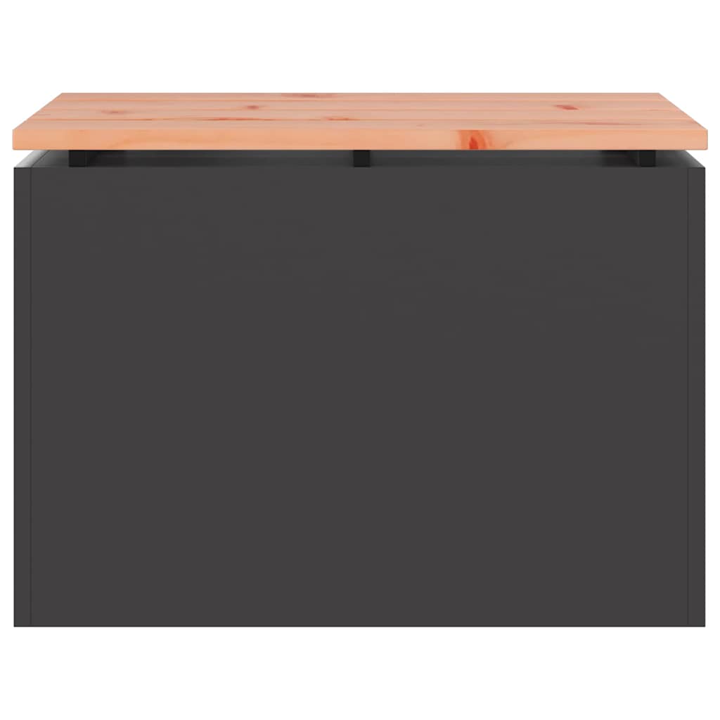 Vrtna klupa Crna 60 x 40 x 43 cm Čvrsta duglazija i čelik