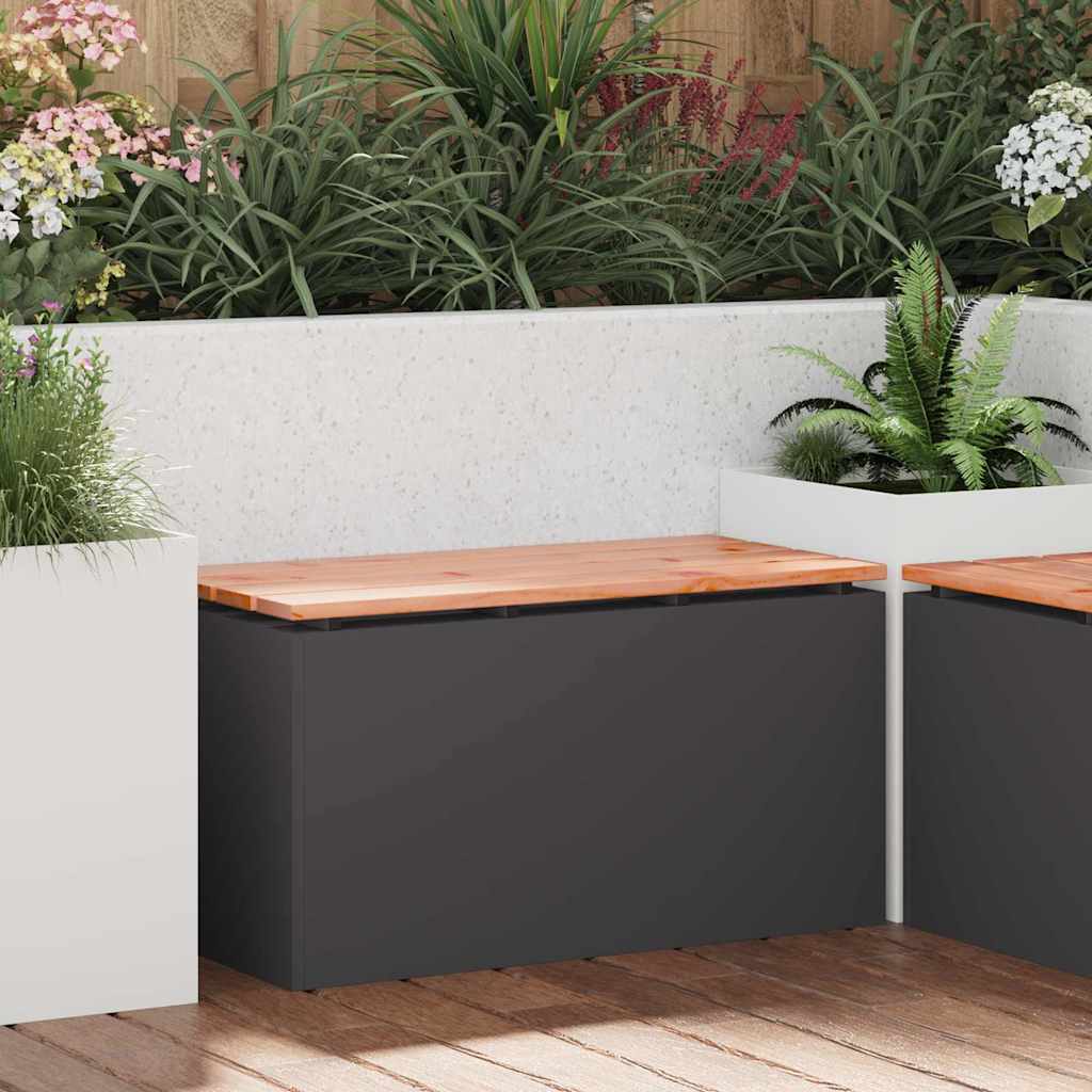 Vrtna klupa Crna 80 x 40 x 43 cm Čelik