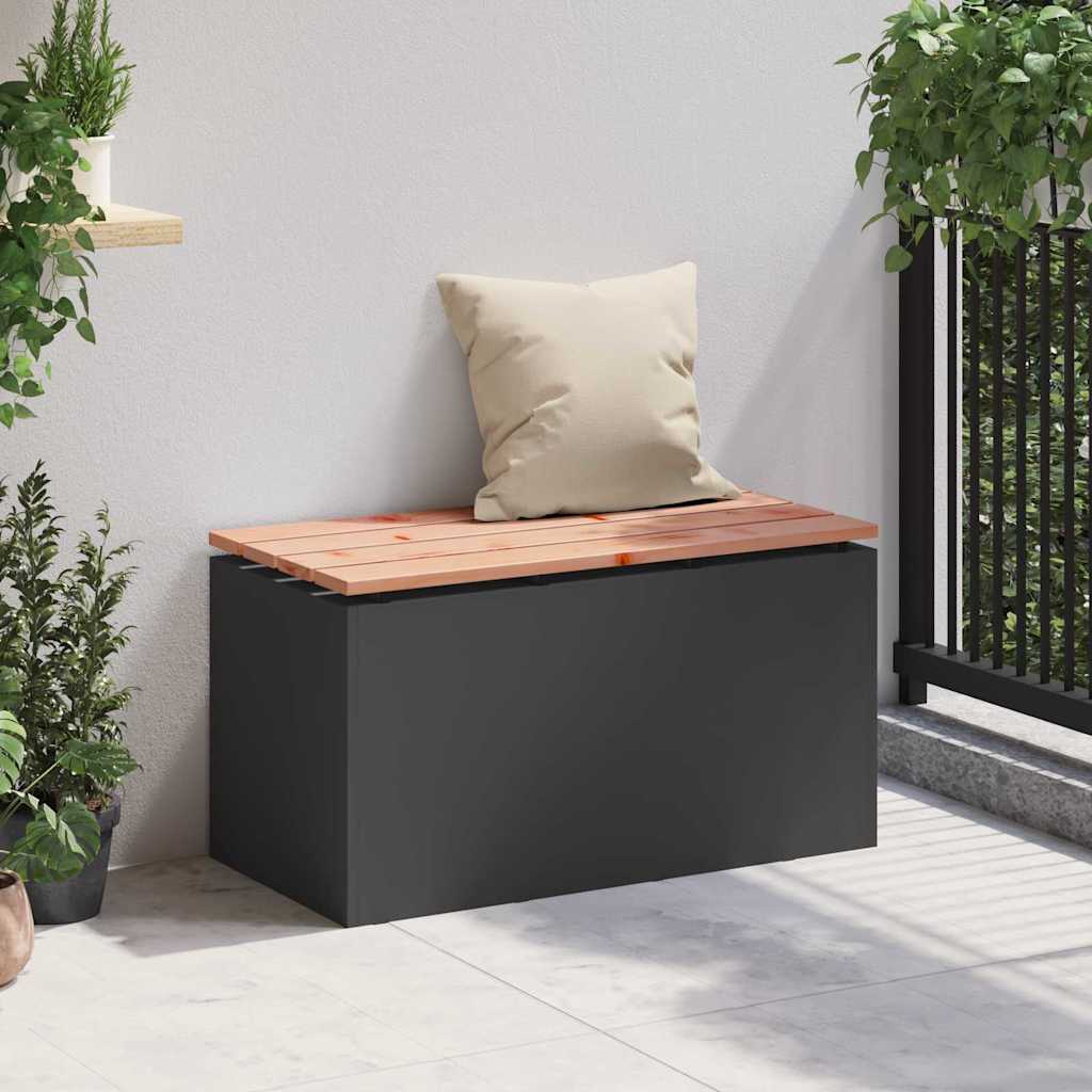 Vrtna klupa Crna 80 x 40 x 43 cm Čelik