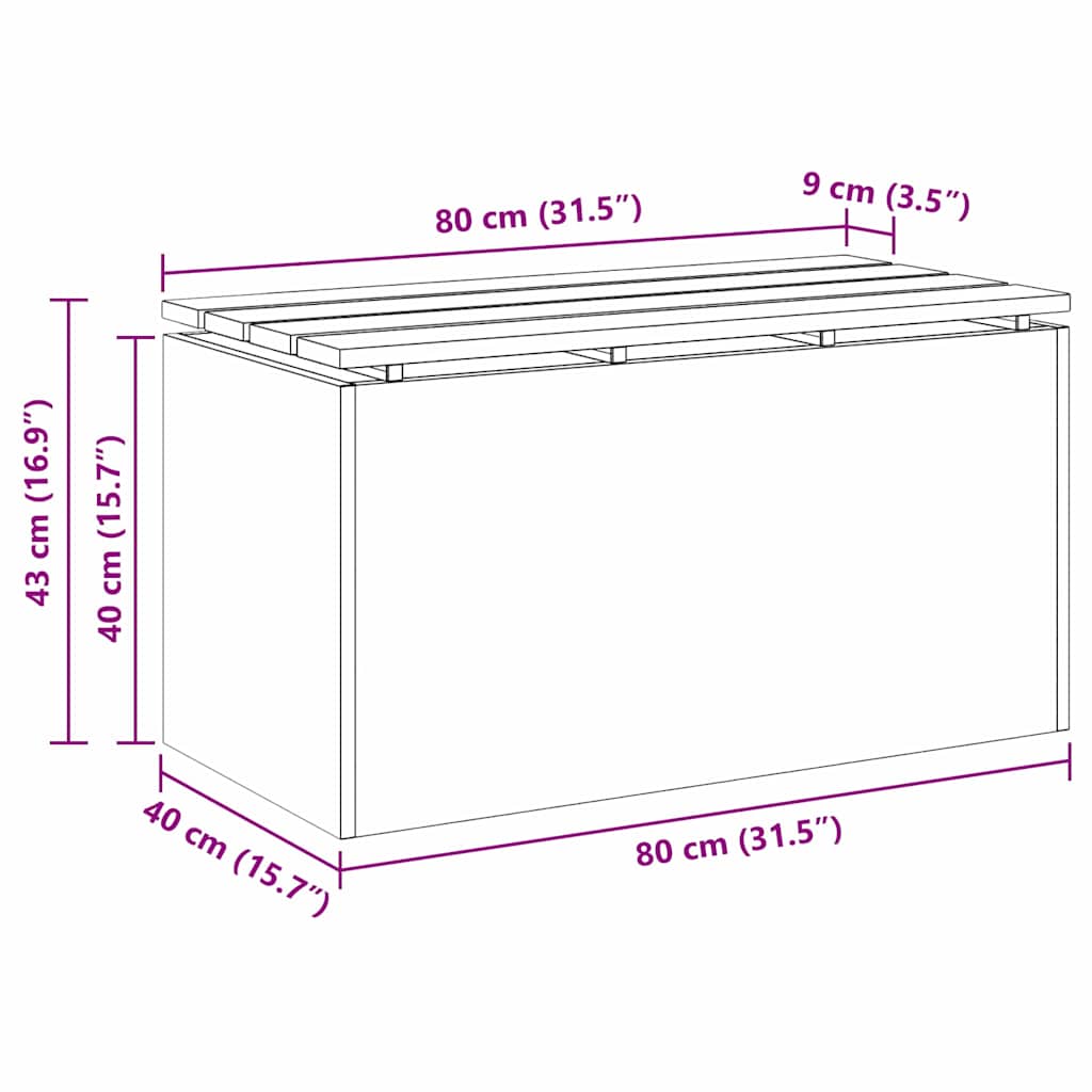 Vrtna klupa Rđa 80 x 40 x 43 cm Otporni čelik