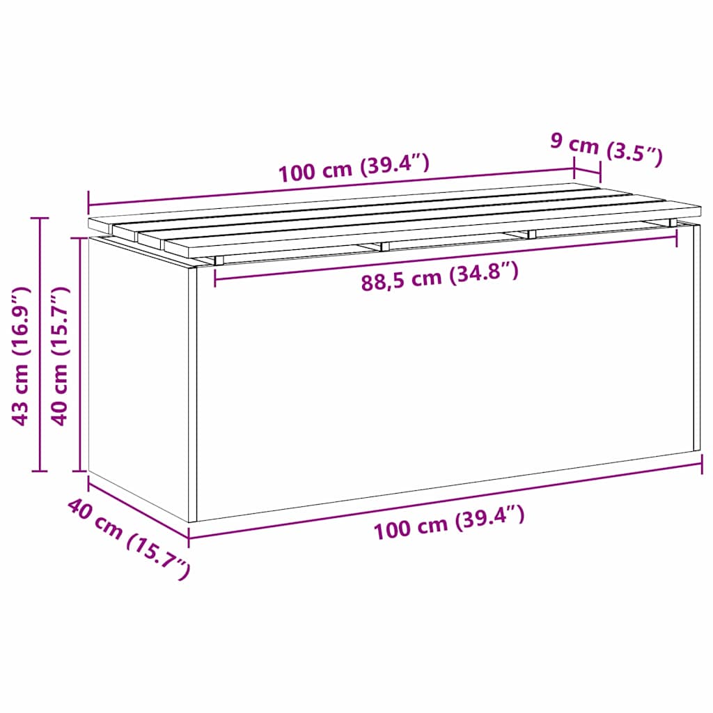 Vrtna klupa Antracit 100 x 40 x 43 cm Čelik