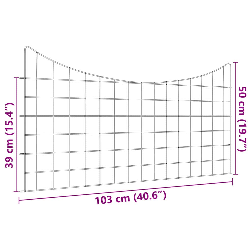 Set ograde za ribnjak 5 pcs Zelena 100 x 50 cm Čelik