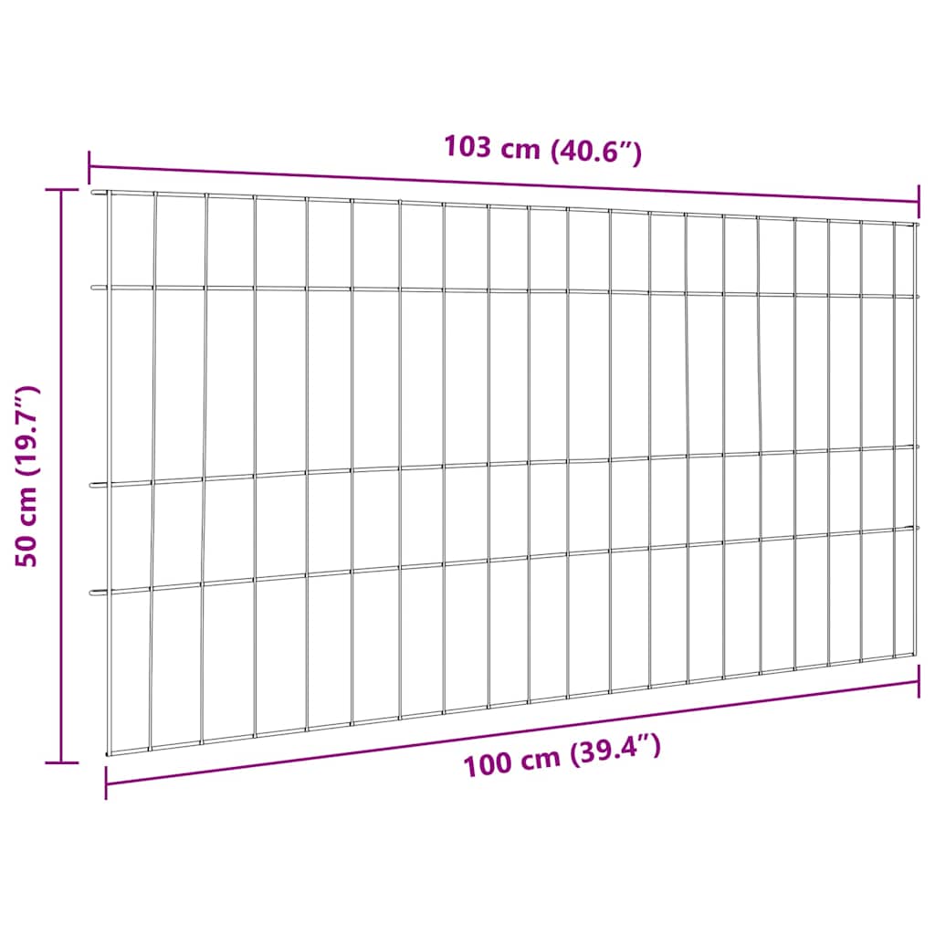 Set ograde za ribnjak 5 pcs Zelena 100 x 50 cm Čelik