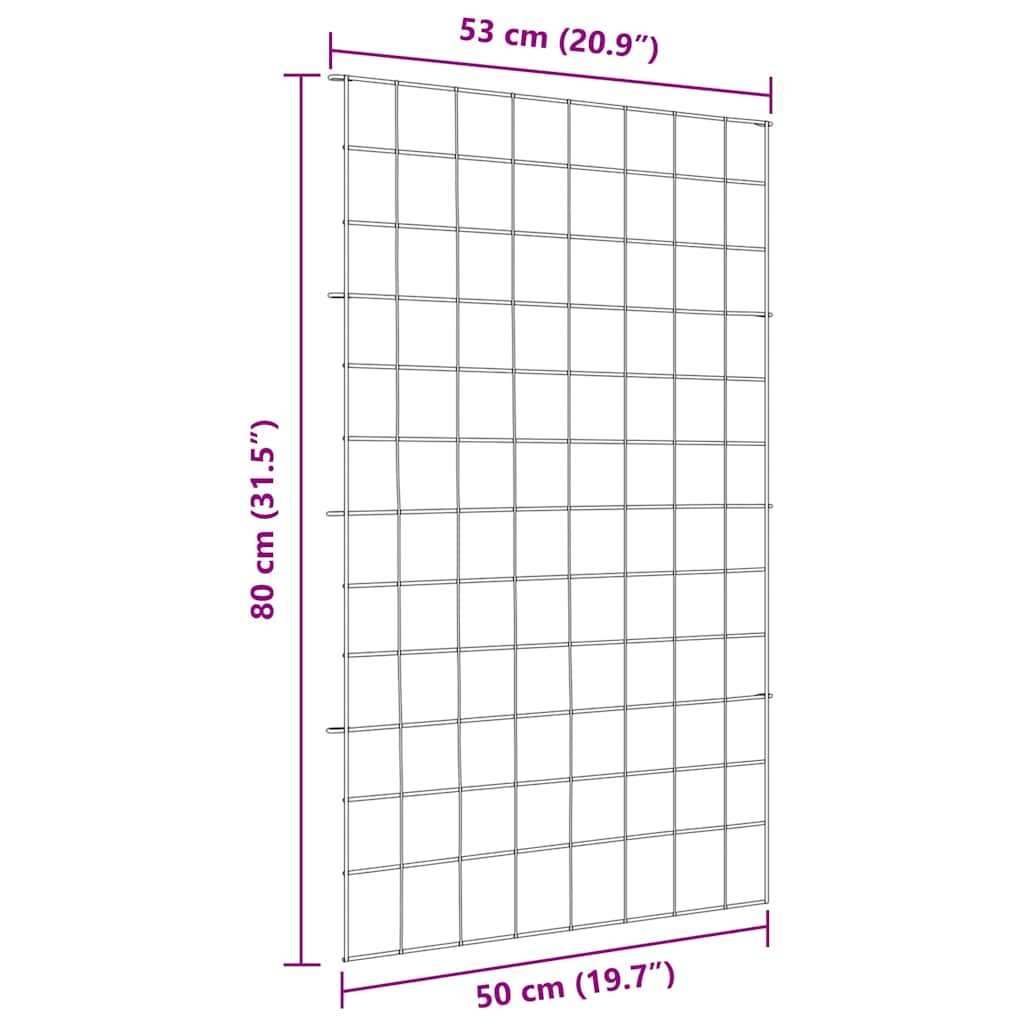 Set ograde za ribnjak 8 pcs Zelena 50 x 80 cm Čelik
