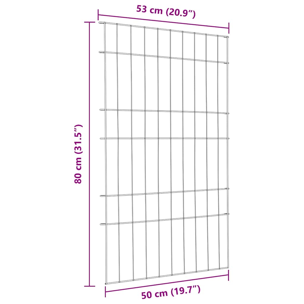 Set ograde za ribnjak 8 pcs Zelena 50 x 80 cm Čelik