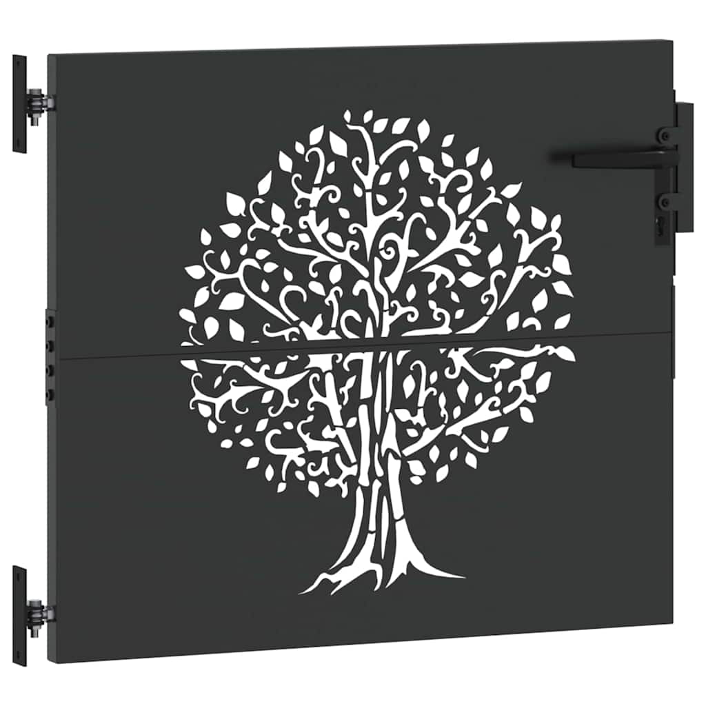Vrtna vrata Crna 85 x 100 cm Čelik s praškastim premazom