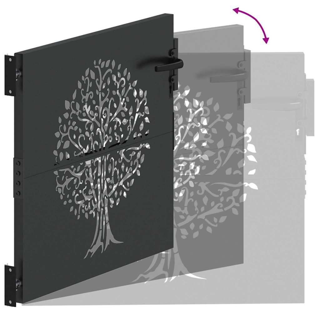 Vrtna vrata Crna 85 x 100 cm Čelik s praškastim premazom
