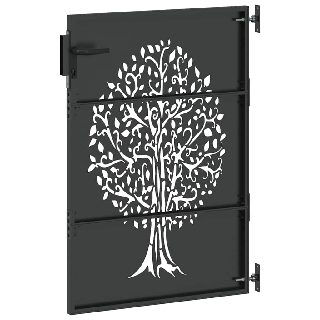Vrtna vrata Crna 85 x 125 cm Čelik s praškastim premazom