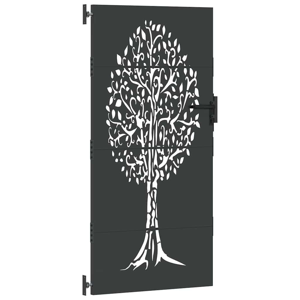 Vrtna vrata Crna 85 x 200 cm Čelik s praškastim premazom