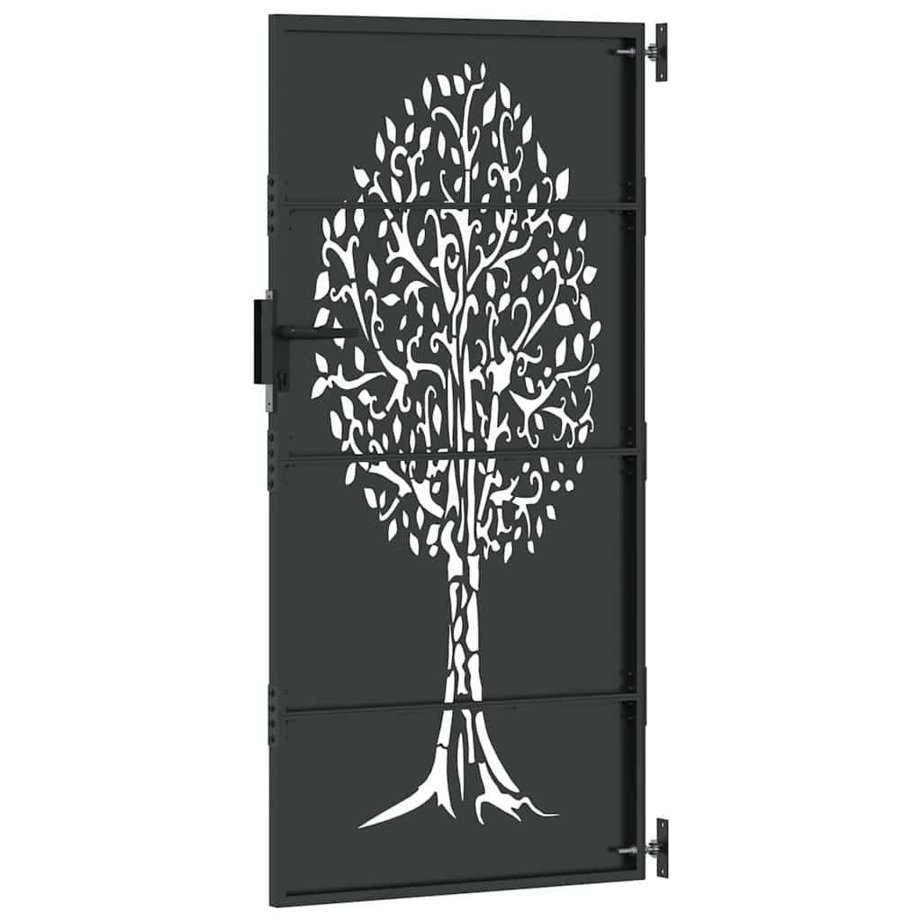 Vrtna vrata Crna 85 x 200 cm Čelik s praškastim premazom