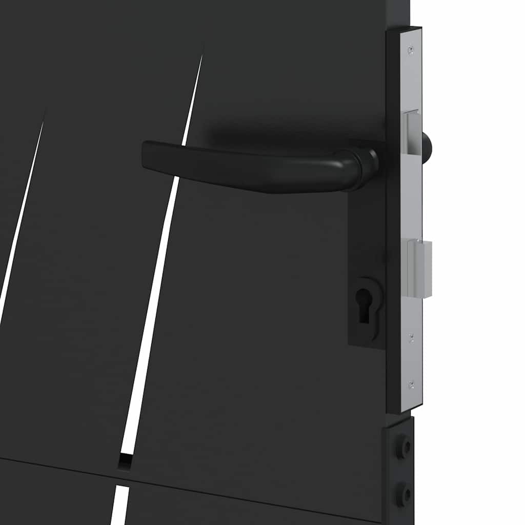 Vrtna vrata Crna 85 x 150 cm Čelik s praškastim premazom