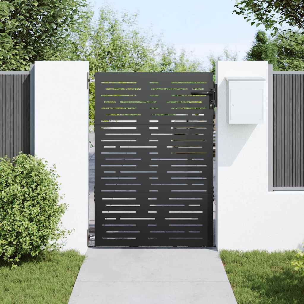Vrtna vrata Crna 85 x 150 cm Čelik s praškastim premazom