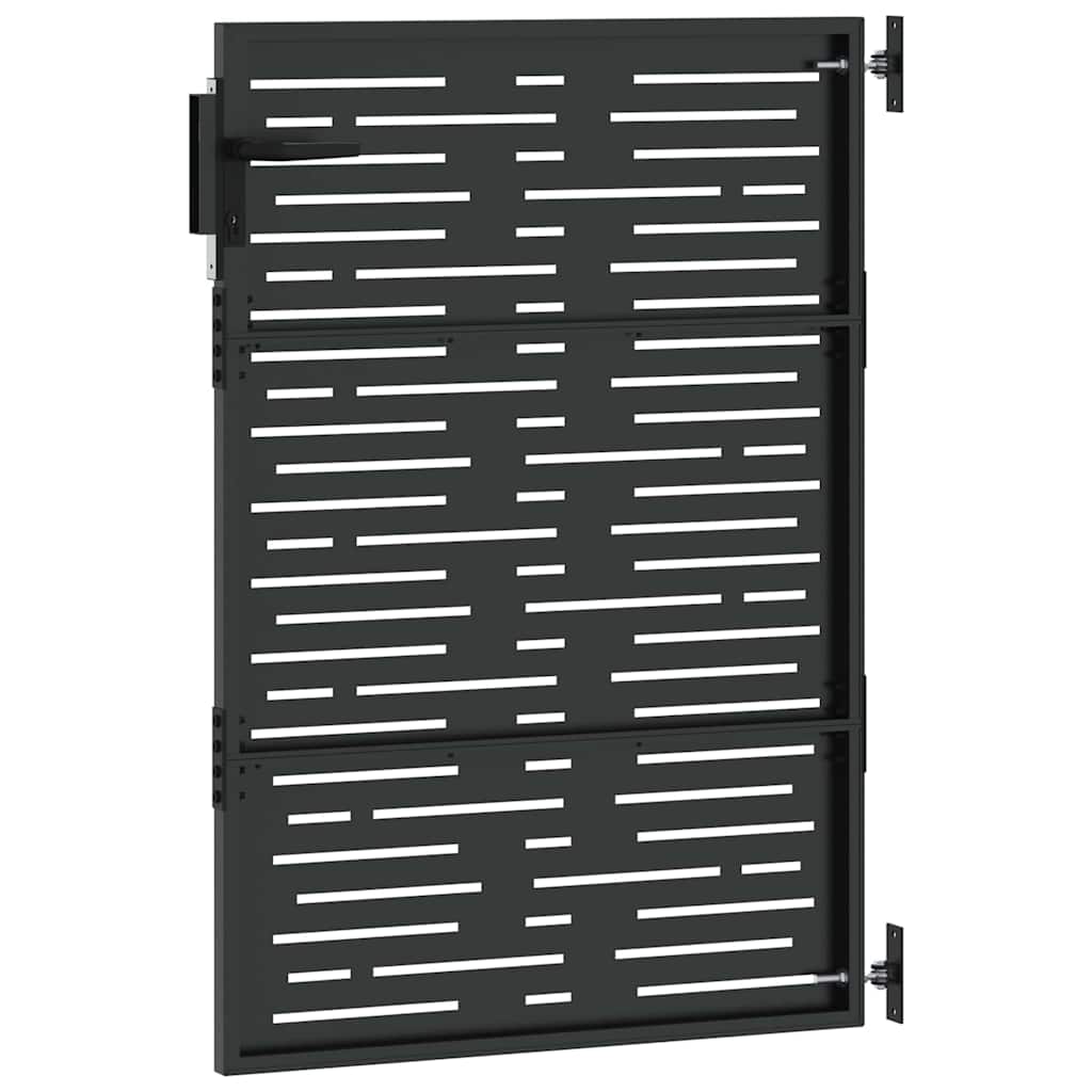 Vrtna vrata Crna 85 x 150 cm Čelik s praškastim premazom