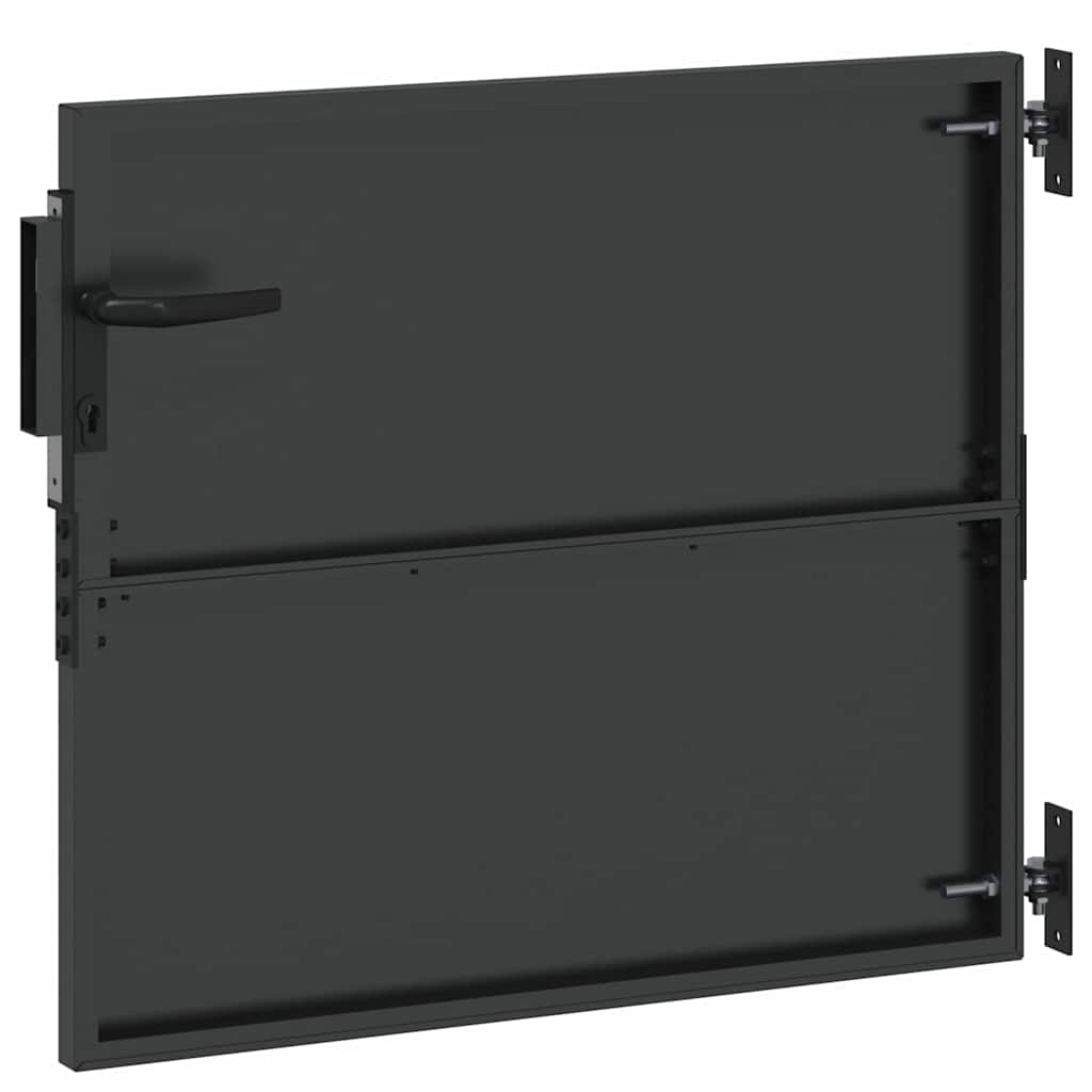 Vrtna vrata Crna 85 x 100 cm Čelik s praškastim premazom