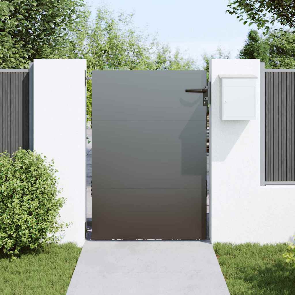 Vrtna vrata 85 x 125 cm Crna Može se zaključati