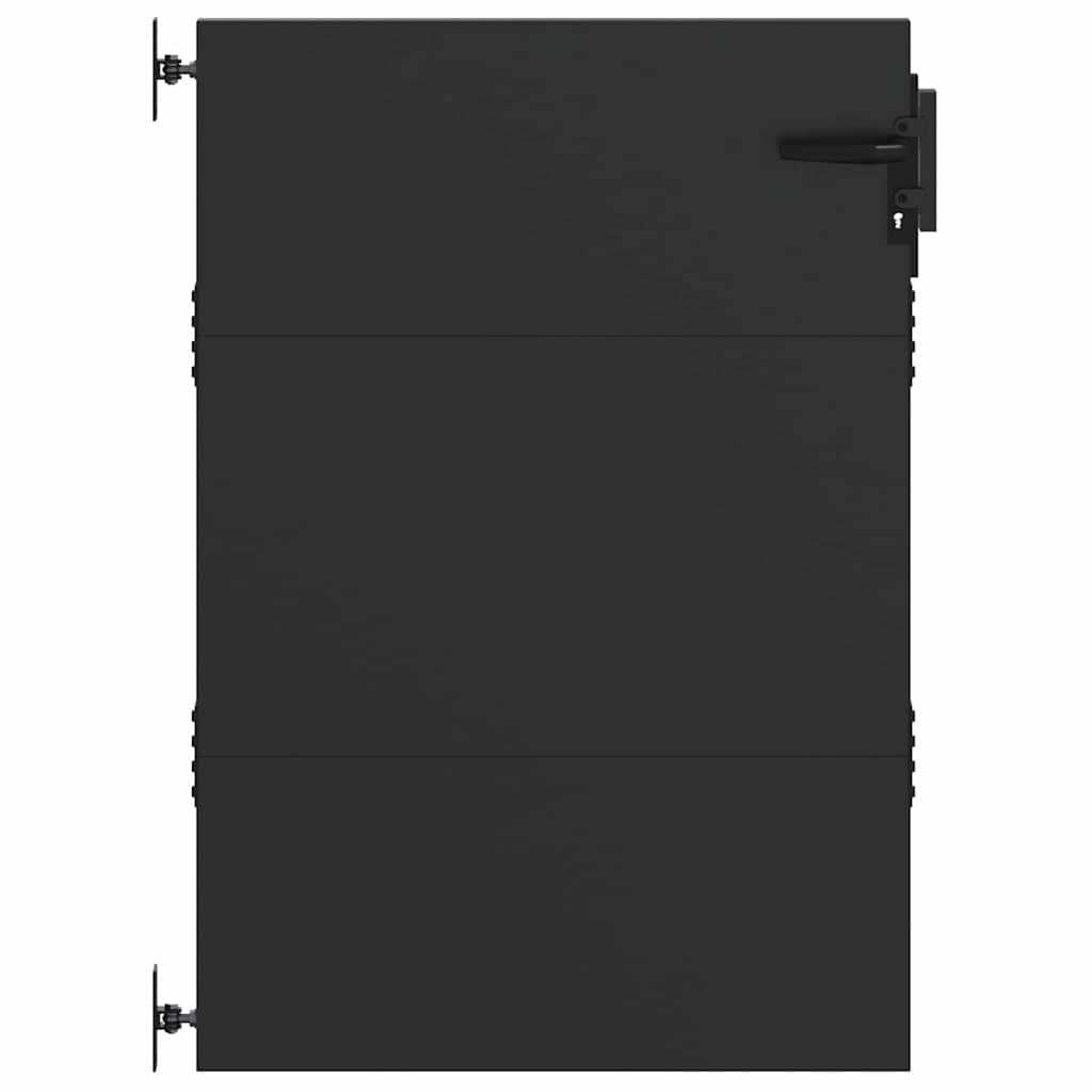 Vrtna vrata 85 x 125 cm Crna Može se zaključati