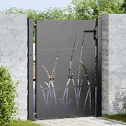Vrtna vrata Crna 110 x 130 cm Čelik s praškastim premazom