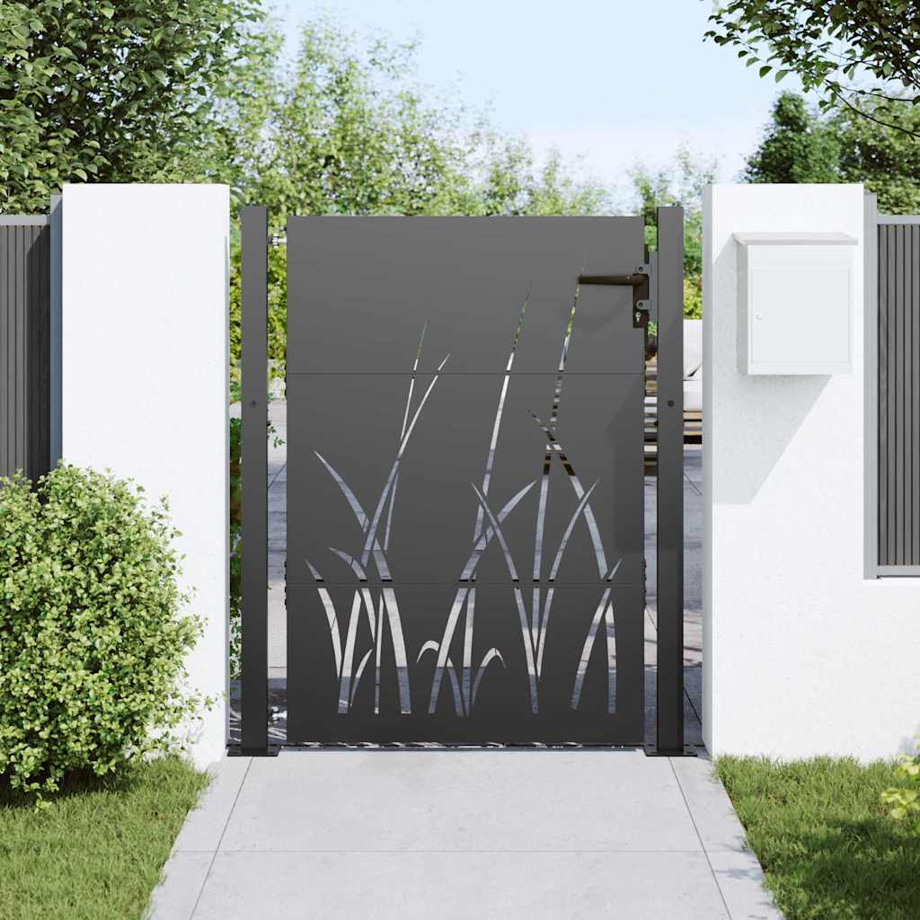 Vrtna vrata Crna 110 x 155 cm Čelik s praškastim premazom